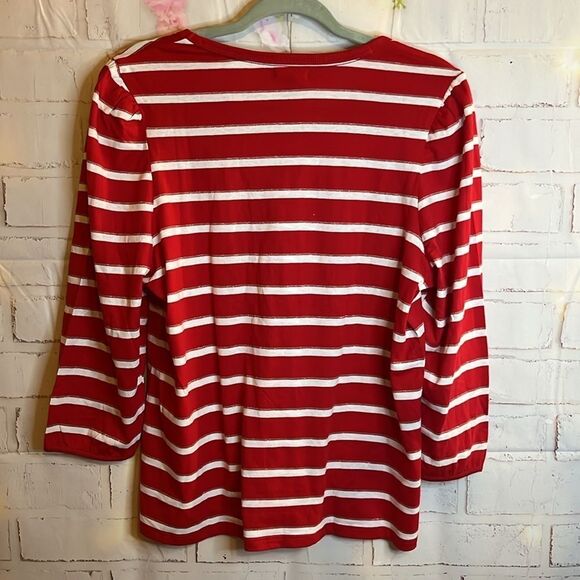 NWT WOMENS U.S. POLO ASSN STRIPED 3/4 SLEEVE TOP - Picture 9 of 9